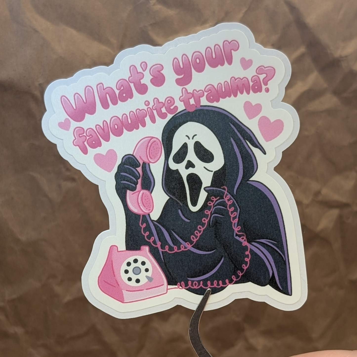 What’s Your Favourite Trauma? – Ghostface SCREAM Matte Vinyl Sticker