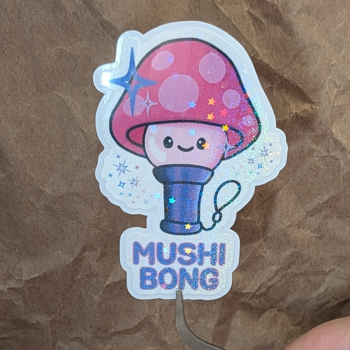 Mushi Bong – Kpop Mushroom Light Stick Vinyl Sticker