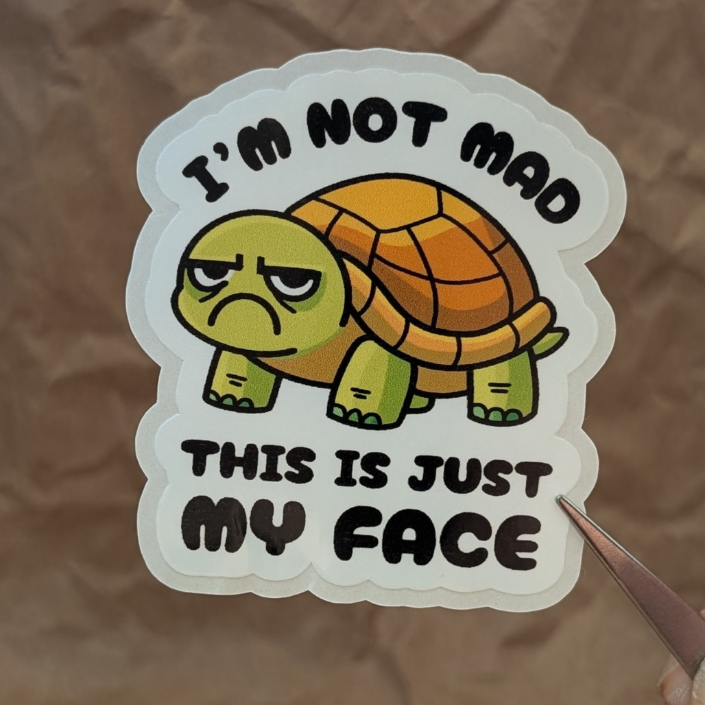 This Is Just My Face – Funny Tortoise Vinyl Sticker