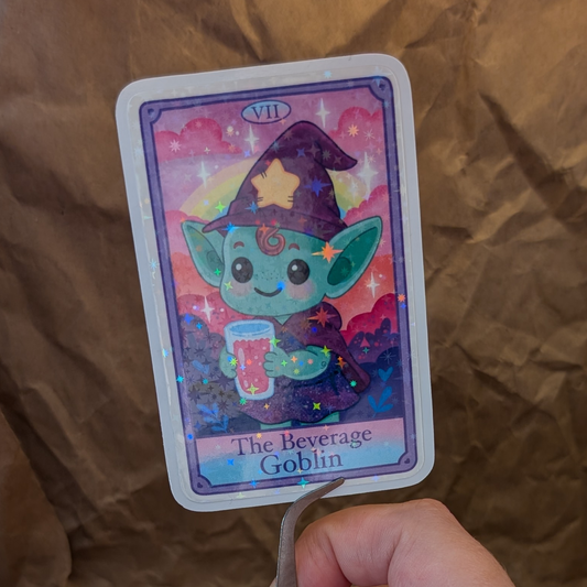 The Beverage Goblin – Meme Tarot Vinyl Sticker