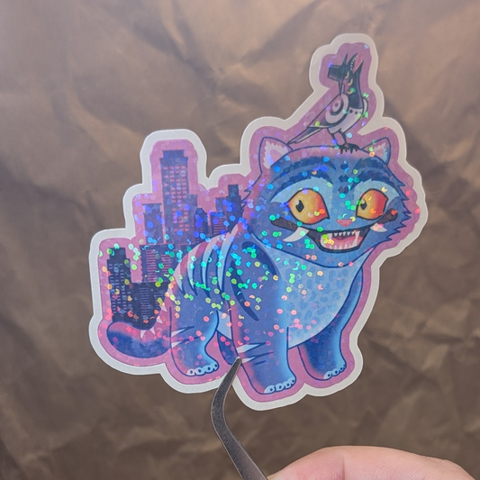 Derpy x Sussy K-Pop Demon Hunters Fan Art Sticker – Waterproof Sparkly Laminate