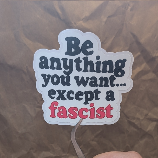 Be Anything You Want Except a Fascist Sticker – Waterproof Matte Vinyl
