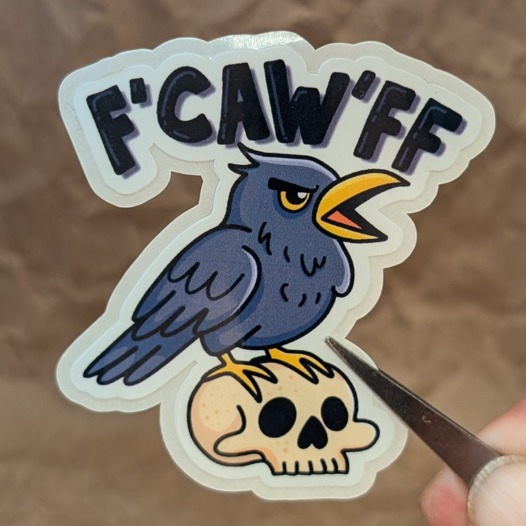 F’Caw’ff – Gothic Raven Vinyl Sticker