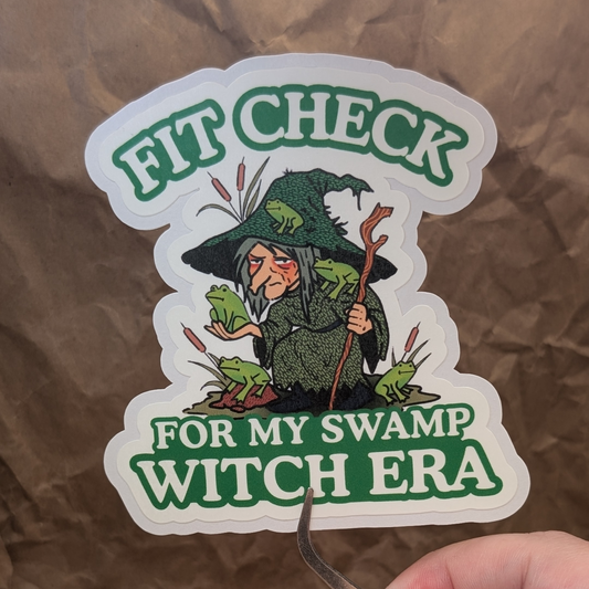 Fit Check For My Swamp Witch Era – XL Matte Vinyl Sticker
