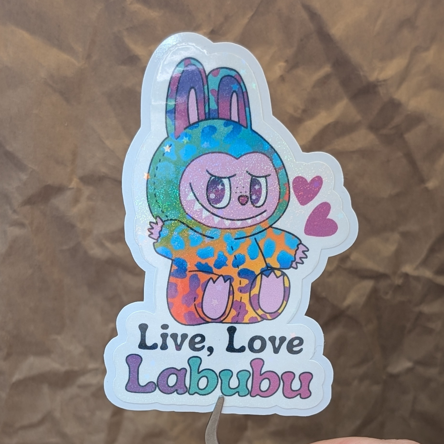 Live, Love, Labubu- Rainbow Labubu Sticker