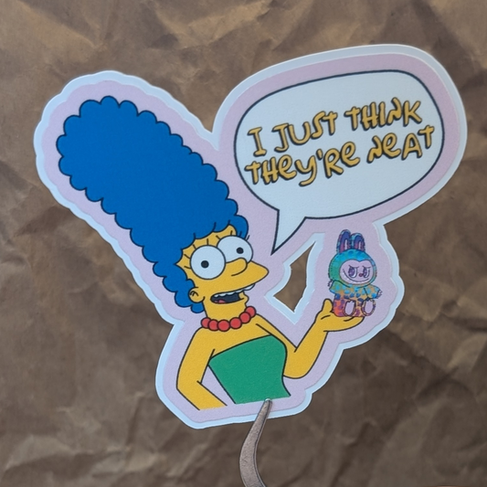 I Just Think They're Neat- Simpsons x Labubu Fan Art Sticker