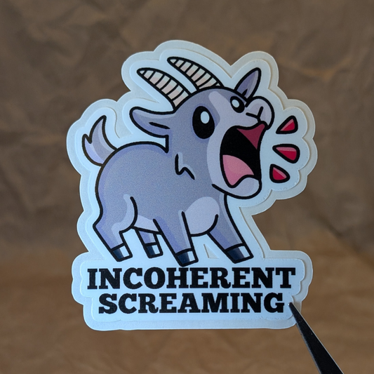 Incoherent Screaming Glossy Vinyl Sticker
