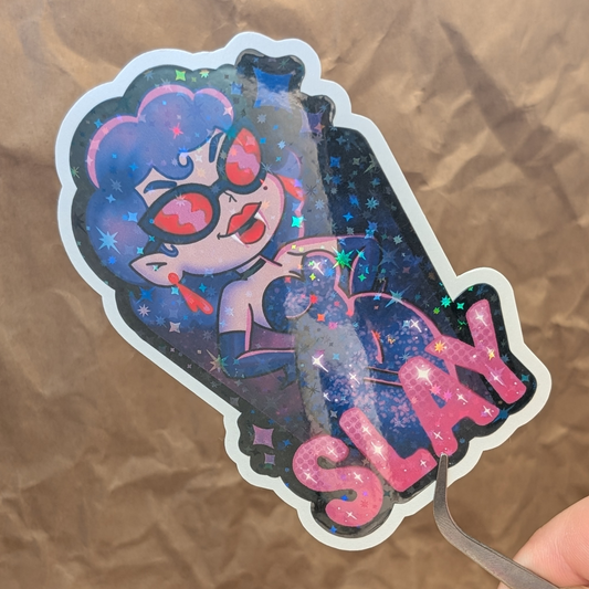 SLAY – Sparkly Vampire Lady Vinyl Sticker